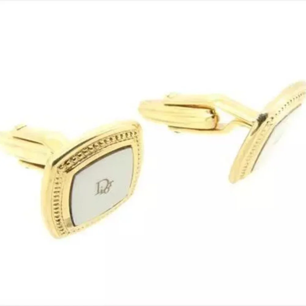 Dior cuffs Logo Gold Mens Authentic Used